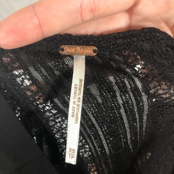 Free People Fit & Flare Black Top Sz XS - Picture 6 of 9
